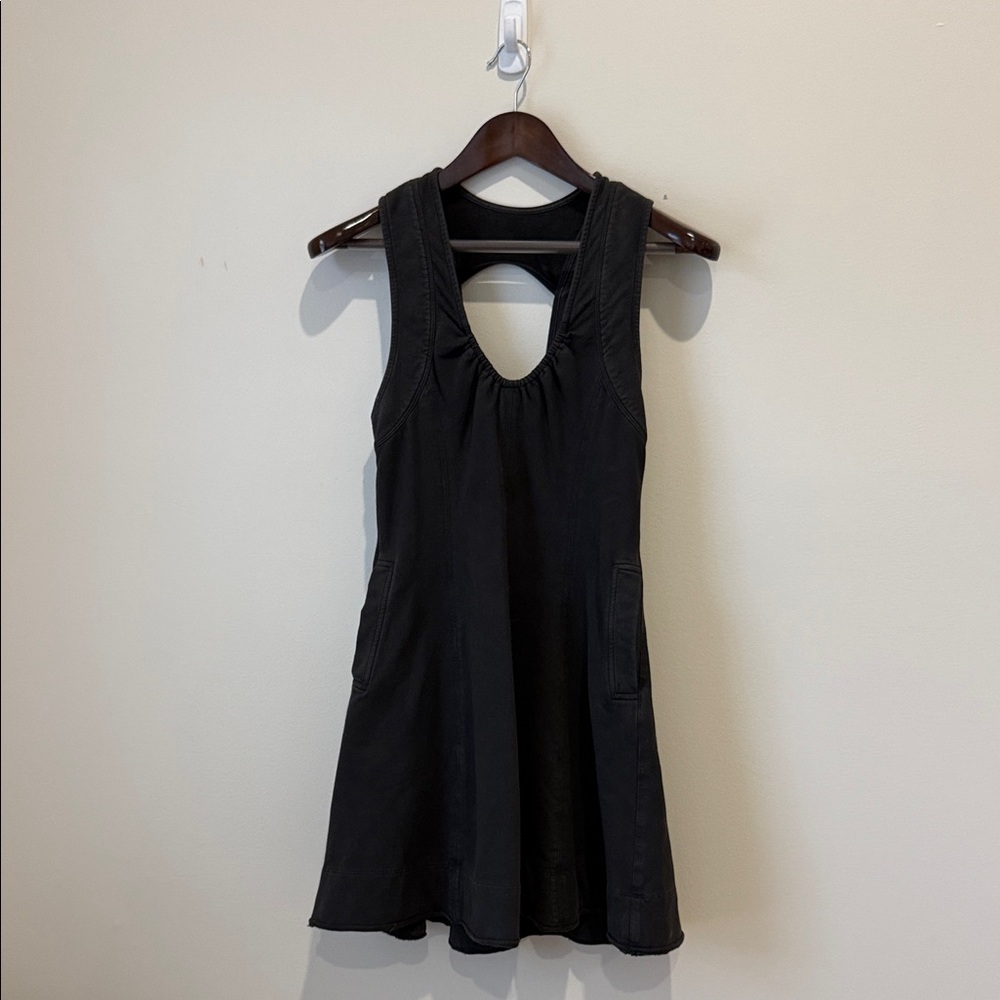 Anthropologie Daily Practice Black Sleeveless Scoop Back Dress